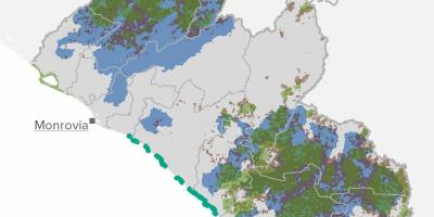 Žemėlapis Liberija gamtos išteklius